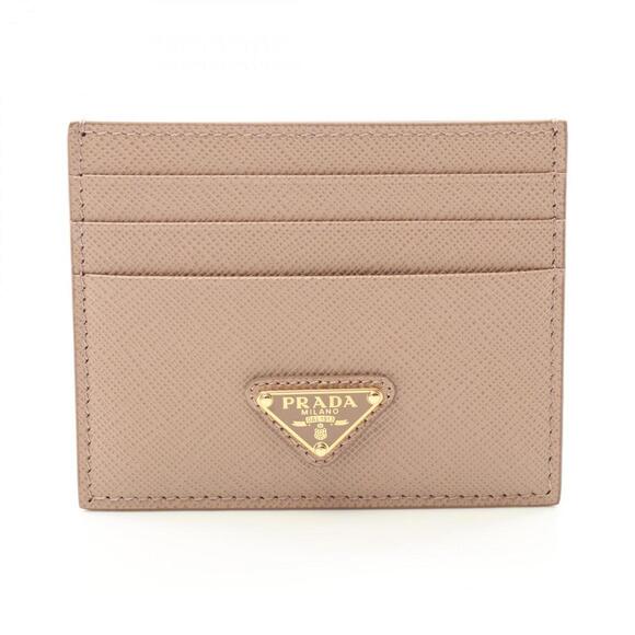 PRADA Pink Leather Saffiano Card Holder - Picture 1 of 7